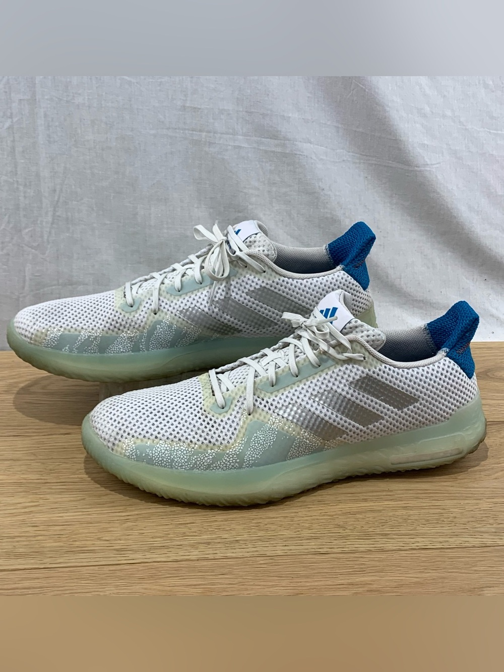 Adidas Fit PrPrime Men’s Size 14 Ice Blue White Athletic Shoes